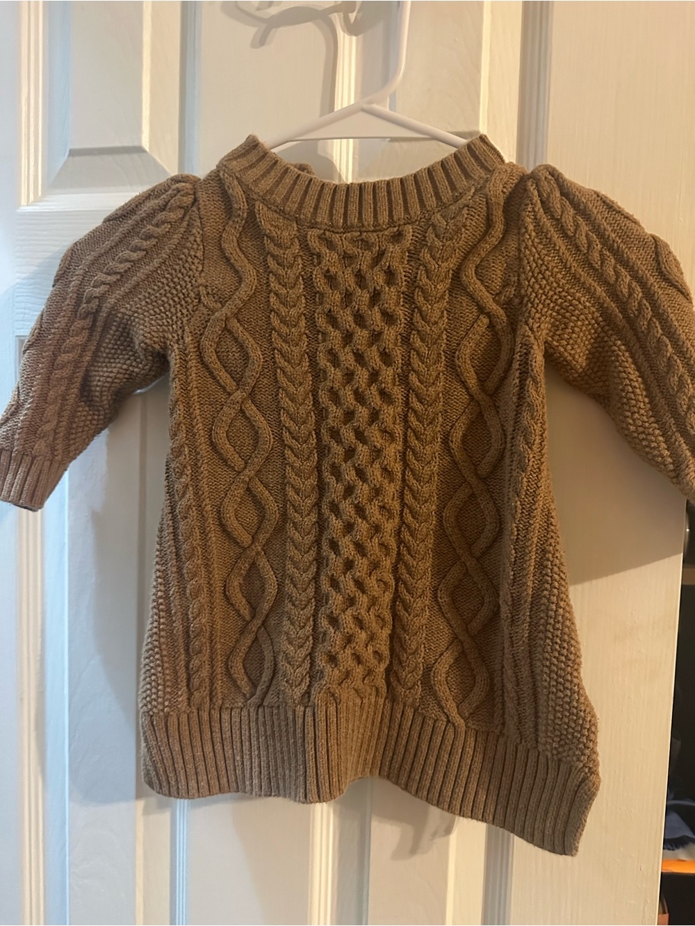 GAP Cable Knit Sweater Dress in Camel Brown